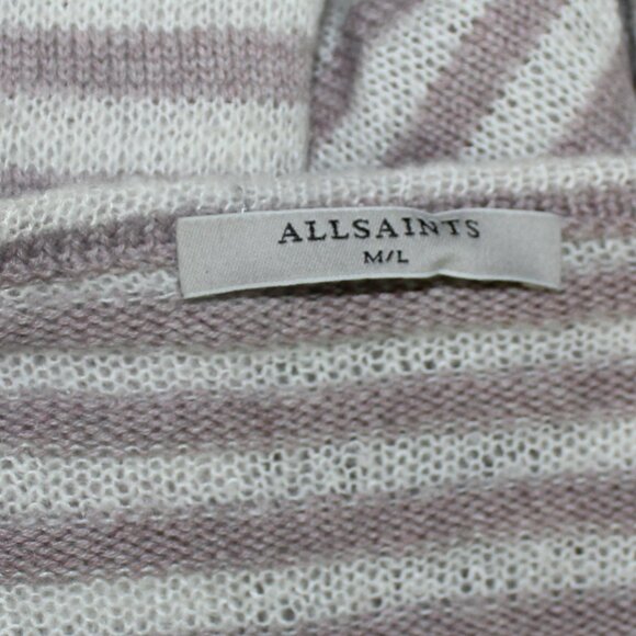 ALL SAINTS Cassio Striped Oversized Boat Neck Long Sleeve Sweater size Large - Picture 5 of 8